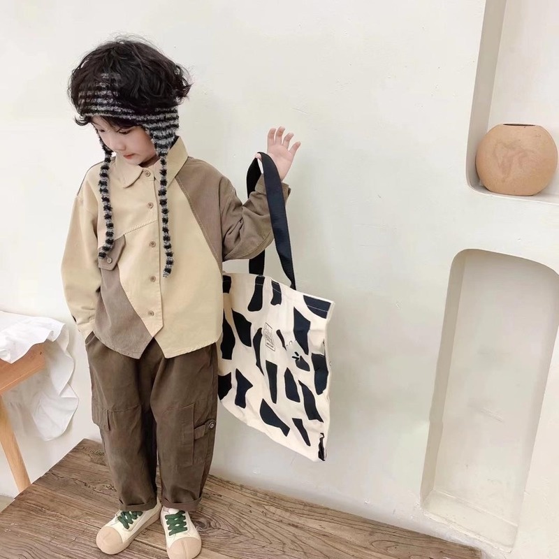 Set Áo Sơ Mi Màu Sắc Tương Phản Và Quần Dài Thời Trang Cho Bé Trai