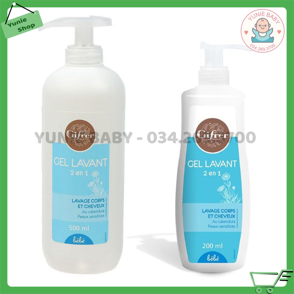 Sữa tắm gội Gel Lavant Gifrer 200ML - 500ML cho bé