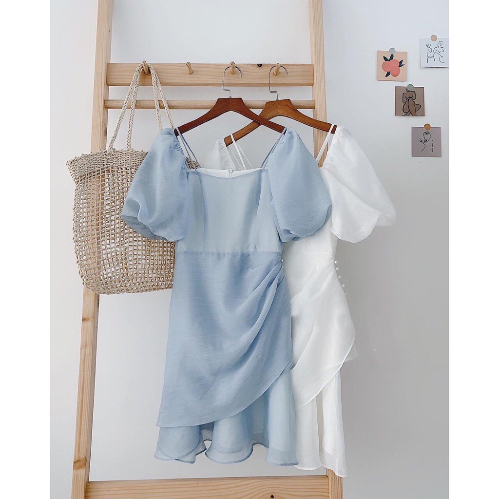 [Mã FATHANG5 giảm 10K đơn 50K]  Đầm tay phồng đính ngọc | BigBuy360 - bigbuy360.vn