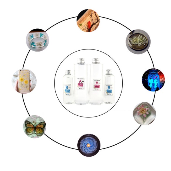 Nhựa epoxy trong suốt Keo resin AB tinh thể cứng 2:1 60g khuôn vật liệu phụ kiện tự làm thủ công trang sức handmade DIY