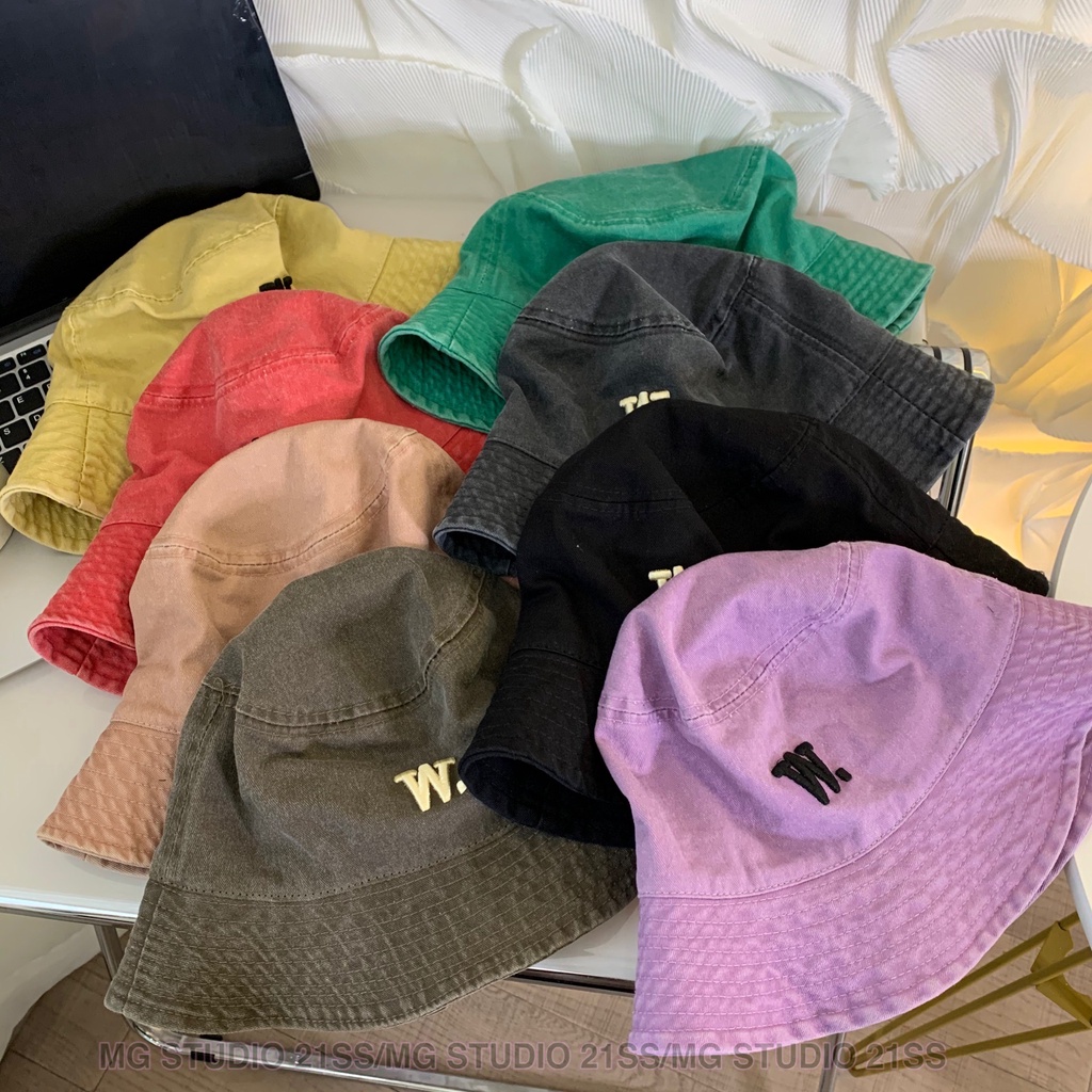 Mũ vành Mg STUDIO thêu chữ w thời trang xinh xắn cho nữ