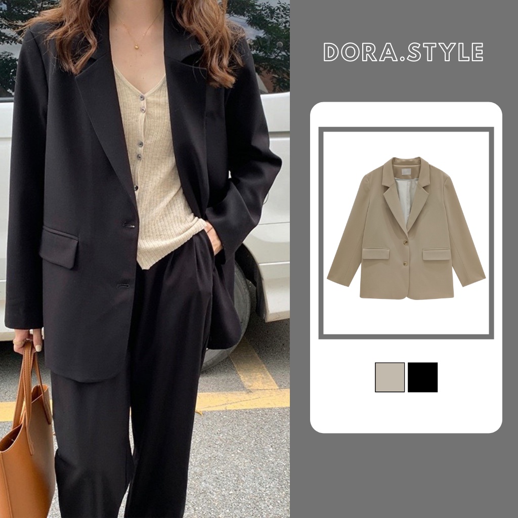 [Mã FAMARAL1 giảm 10K đơn 50K] Ao blazer 2 lớp lót cùng màu có size - áo vest 2 lớp 2 màu túi giả [có ảnh thật ở cuối]