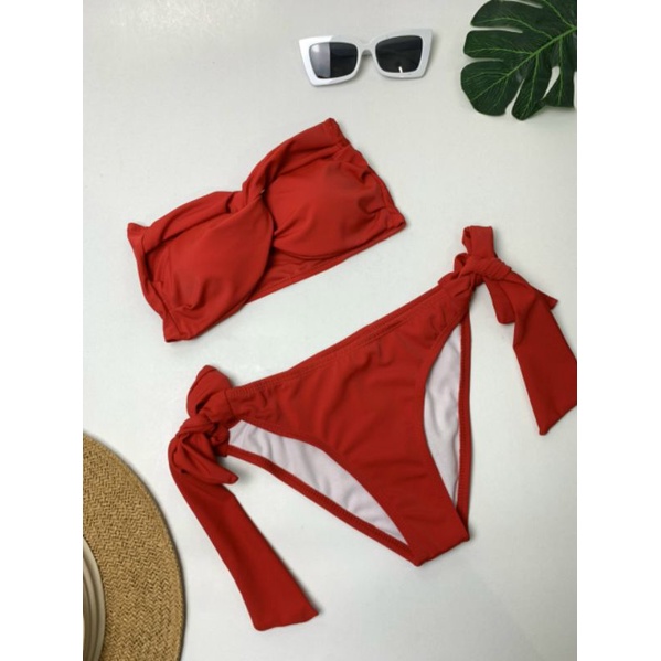 bikini 2 mảnh áo xoắn quần buộc nơ siêu hót