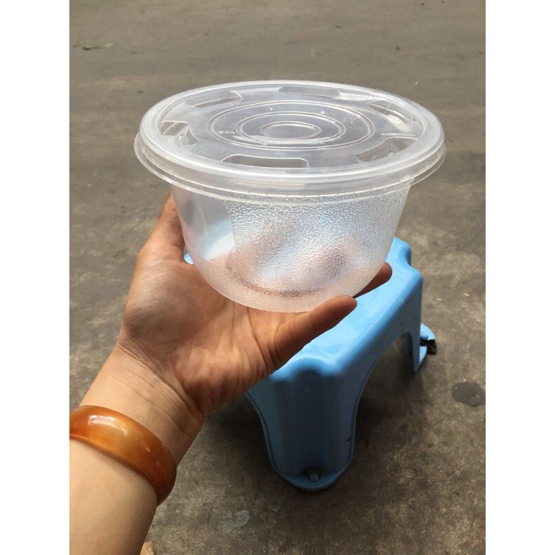 Combo 25 bát nhựa 1000ml có nắp đựng cháo, canh, phở