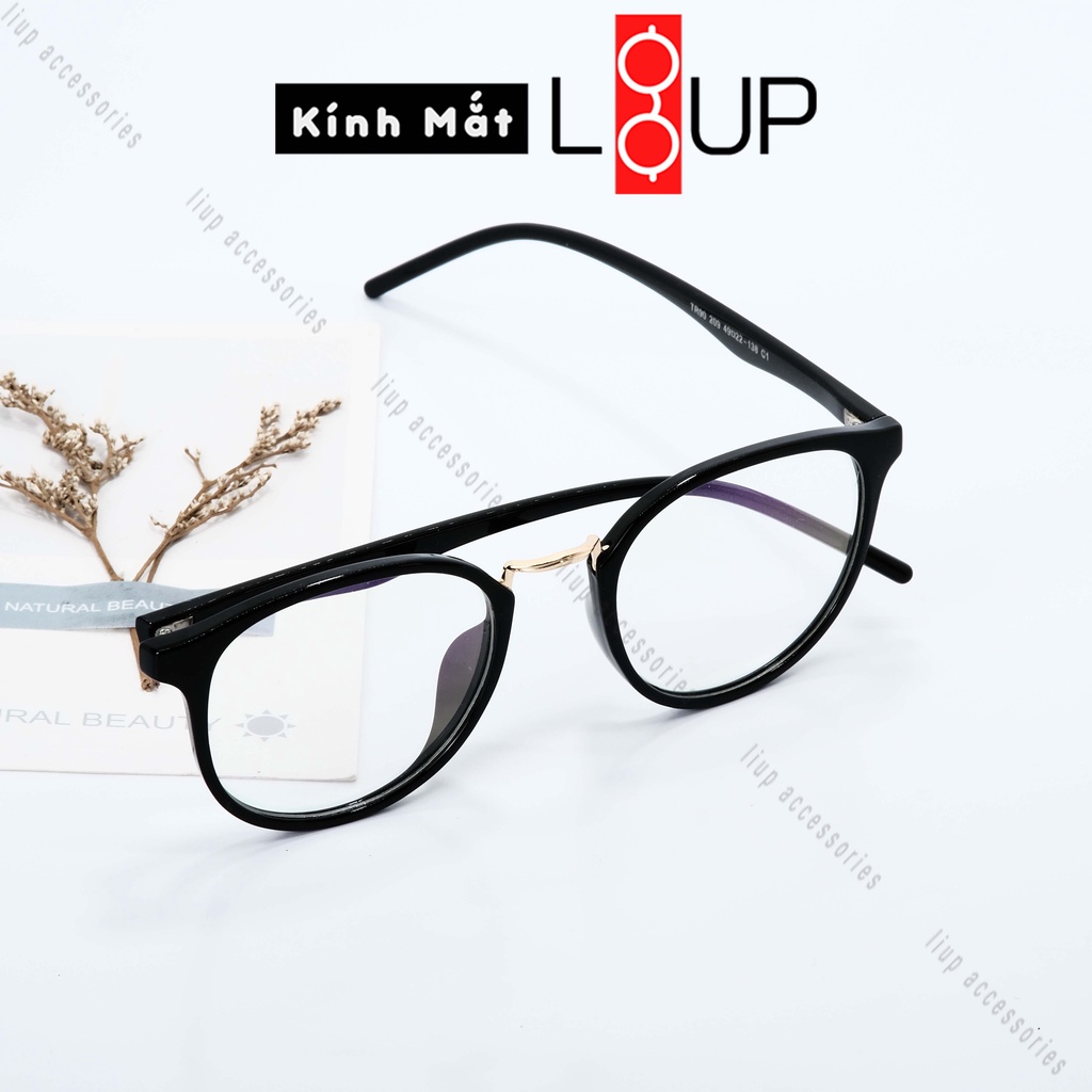 Gọng kính cận nam nữ mắt tròn nhựa dẻo 209 Liupeyewear nhiều màu phù hợp nhiều form mặt thời trang unisex