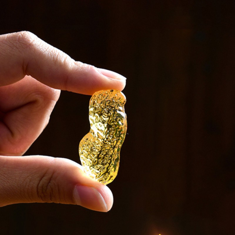 Hạt Đậu vàng Thần Tài phong thủy lưu ly chiêu Tài nạp Lộc 4.5cm | BigBuy360 - bigbuy360.vn