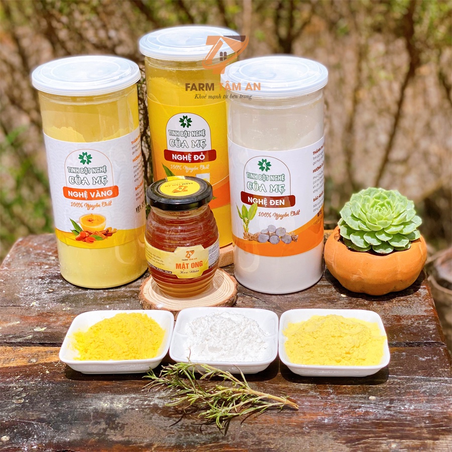 Tinh Bột Nghệ Nguyên Chất Của Mẹ 250g-500g tặng kèm mật ong, Tinh Bột Nghệ Nhà Làm, hỗ trợ hệ tiêu hóa, đắp mặt làm đẹp