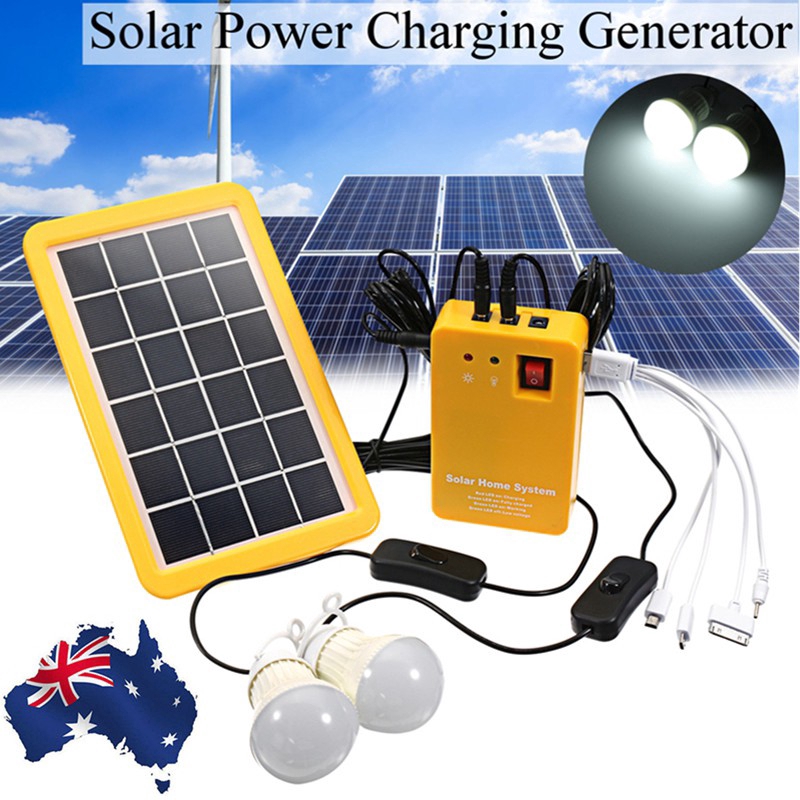 12V DC Solar Panel Light Generator LED Light 5V 5V USB Charger Outdoor Energy System