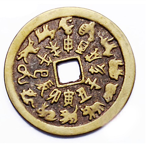 Đồng Tiền Thái Tuế MT4 kích thước 4,1cm, chất liệu đồng thau