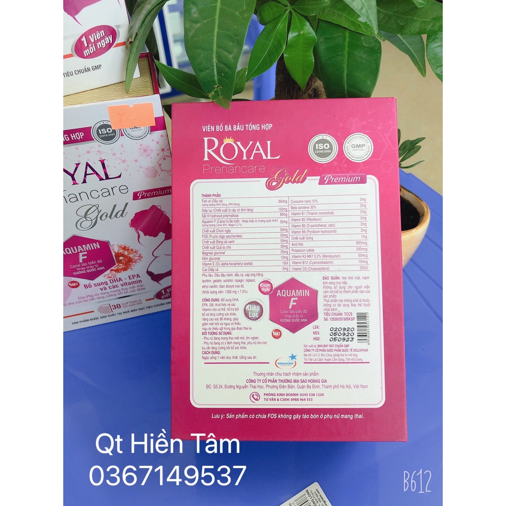 Viên Bổ Bà Bầu Royal giúp bổ sung dha và các vitamin cần thiết cho cơ thể