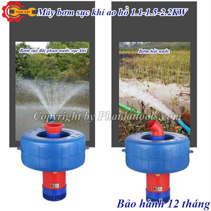 Máy bơm sục khí oxy hòa tan cho ao hồ nuôi cá -Công suất 1.1KW - 1.5KW- 2.2KW -Bảo hành 12 tháng