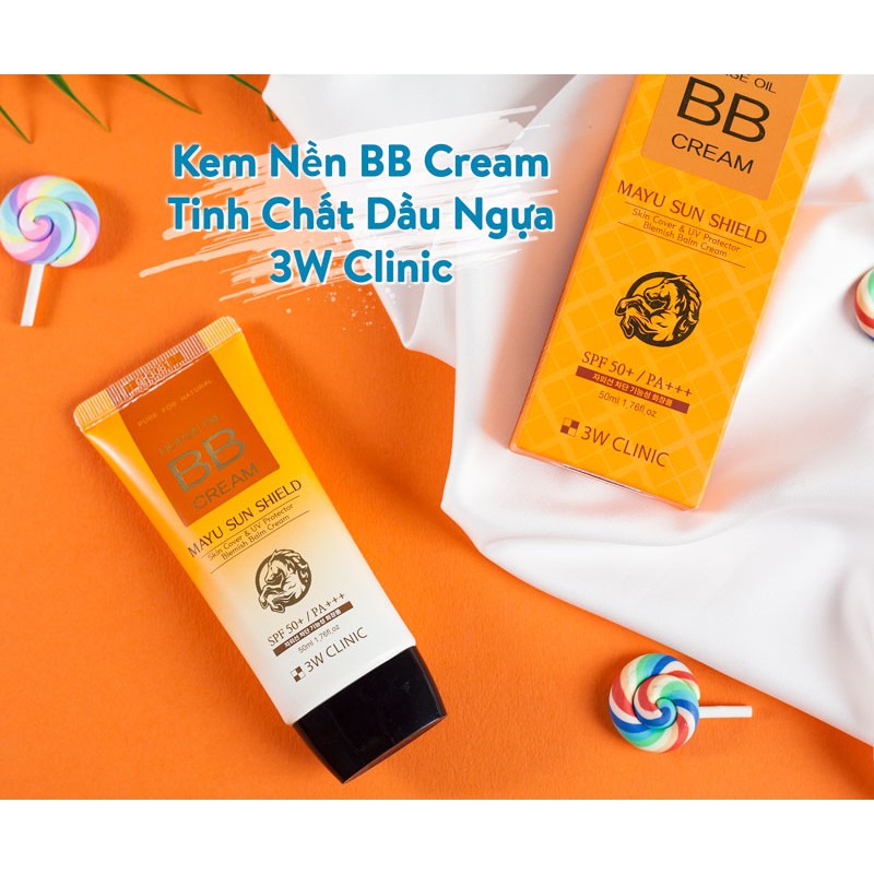 Kem nền trang điểm và ngăn ngừa lão hoa tinh chất dầu ngựa 3W CLINIC HORSE OIL BB CREAM 70ml - Hàn Quốc Chính Hãng