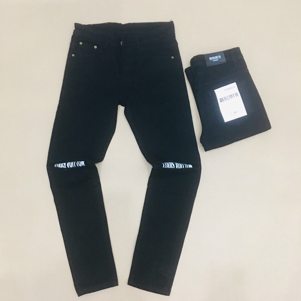 Quần Bò Nam Xẻ Gối Ngang Chất Liệu Cotton Co Giãn Nhẹ