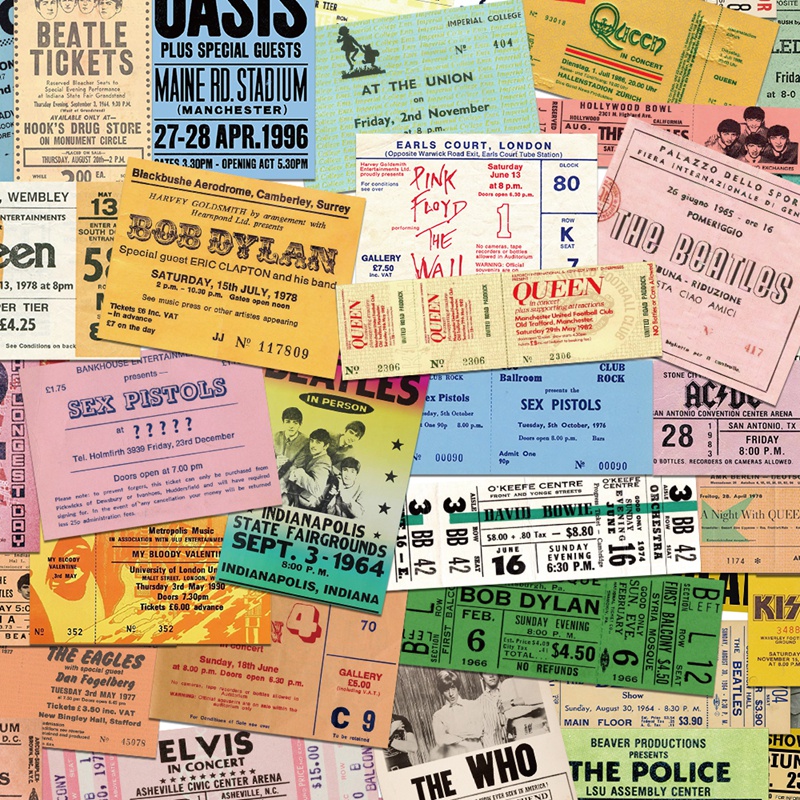 Set 50 Nhãn Dán Trang Trí Sổ Tay/Sổ Tay Hình Vé Máy Bay Vintage 90s