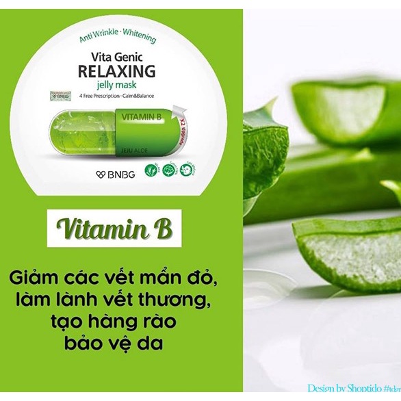 Combo 10 Mặt nạ BNBG thư giãn, phục hồi da Vita Genic Relaxing Jelly Mask 30ml NPP Tido88