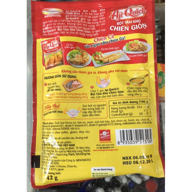 Bột tẩm khô chiên giòn Aji-Quick 42g