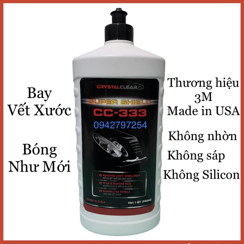 Dung dịch đánh bóng ô tô xe máy 3M CC333 CC555 CC999 946ml xóa sạch vết xước bảo vệ bề mặt sơn sáng bóng như gương