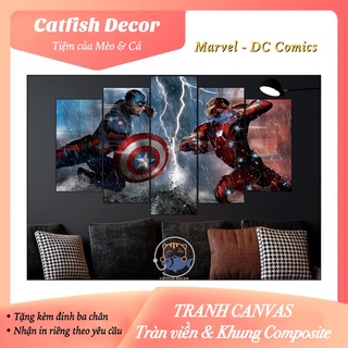 Tranh treo tường siêu anh hùng/ marvel/ dc comics , chất liệu canvas tràn viền/canvas khung composite