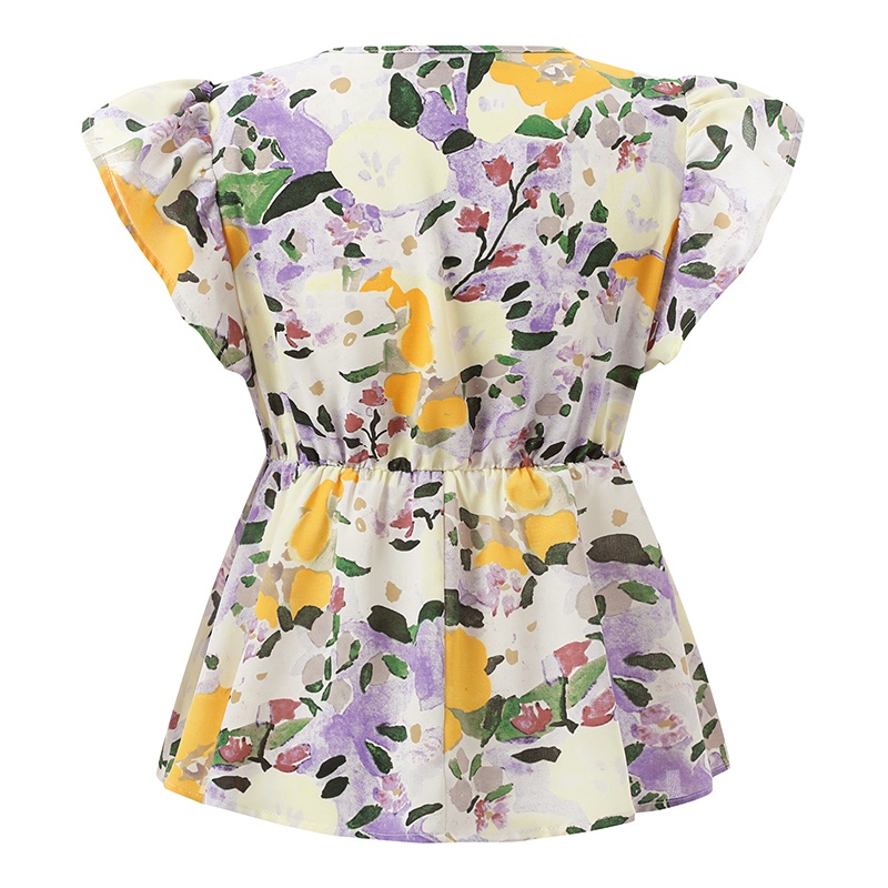 Zanzea Áo Tay Ngắn Cổ Chữ V In Họa Tiết Hoa Thời Trang Dành Cho Nữ