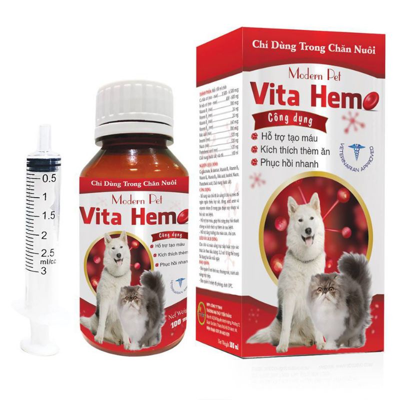 Vita Hem Bổ máu, kích thích thèm ăn, tăng sức đề kháng cho chó mèo
