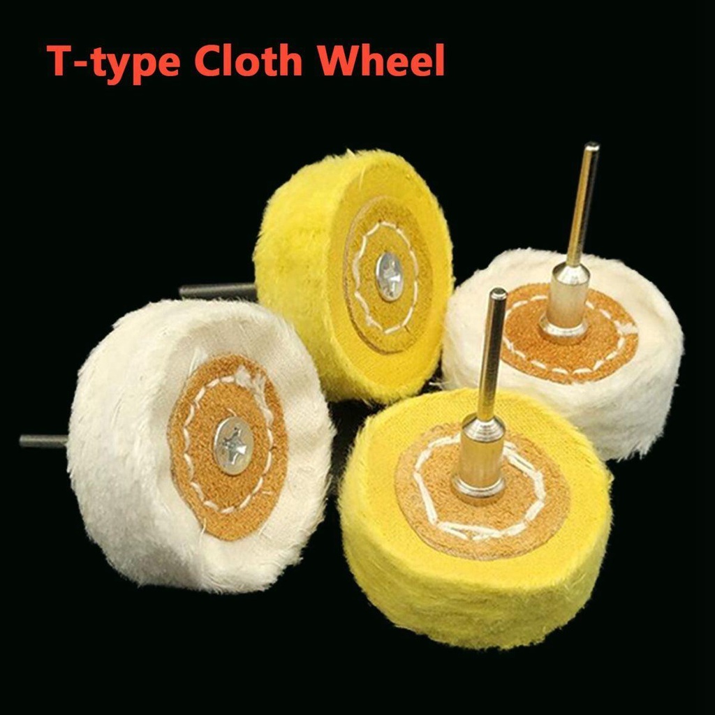 Bộ Bánh Xe Vải Cotton Len Hình Chữ T Kèm Đầu Đánh Bóng