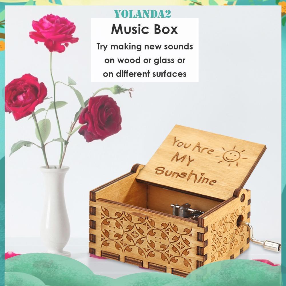 Hộp Nhạc Bằng Gỗ Khắc Họa Tiết Cổ Điển