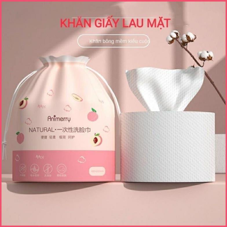 Khăn Lau Mặt dùng 1 lần lau khô, lau ướt, Khăn mặt khô Animerry đa năng