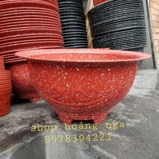 Sét 5 chậu trồng cây t48 giả đá đỏ