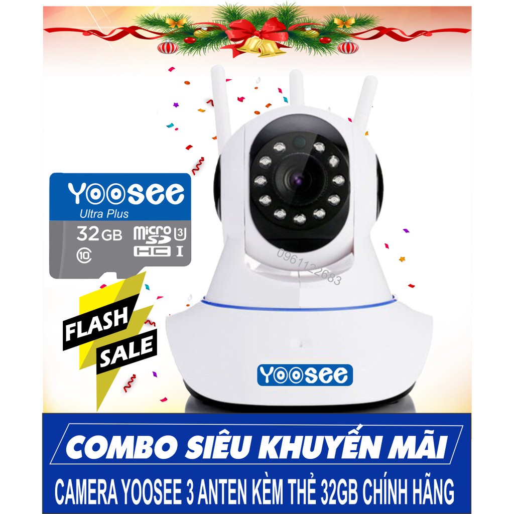 Camera IP YooSee 3 Anten HD720P + Thẻ yoosee 32Gb | BigBuy360 - bigbuy360.vn