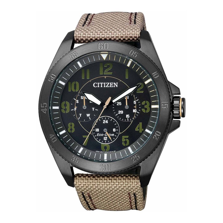 Đồng Hồ Nam Citizen Dây Vải Nato BU2035-05E - Mặt Đen