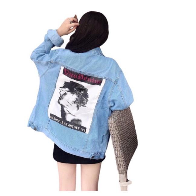 HCMÁo Khoác Jean Nam Mẫu In Hình Unisex mã: CT196