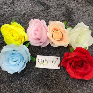 Hoa Giả - Đầu Bông Hoa Hồng Vải decor