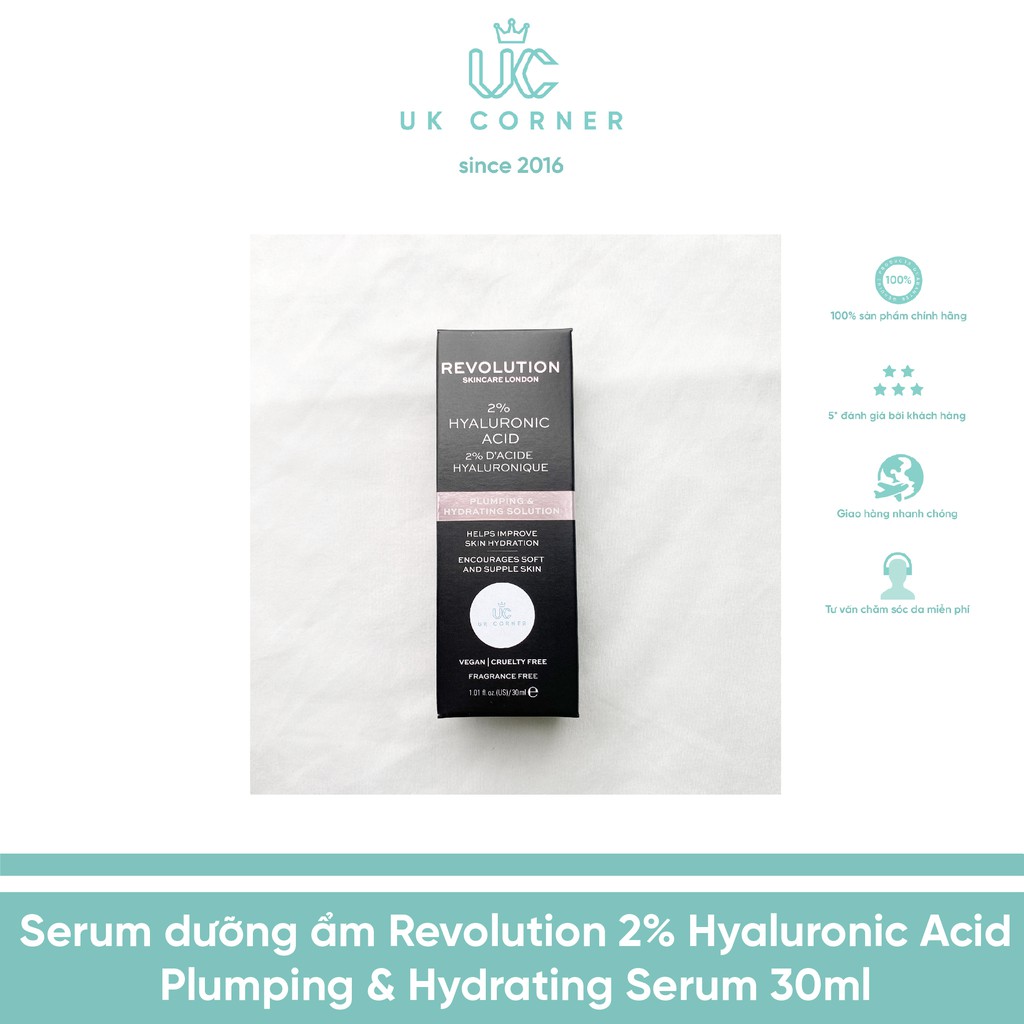 Serum dưỡng ẩm Revolution Skincare 2% Hyaluronic Acid Plumping & Hydrating Serum