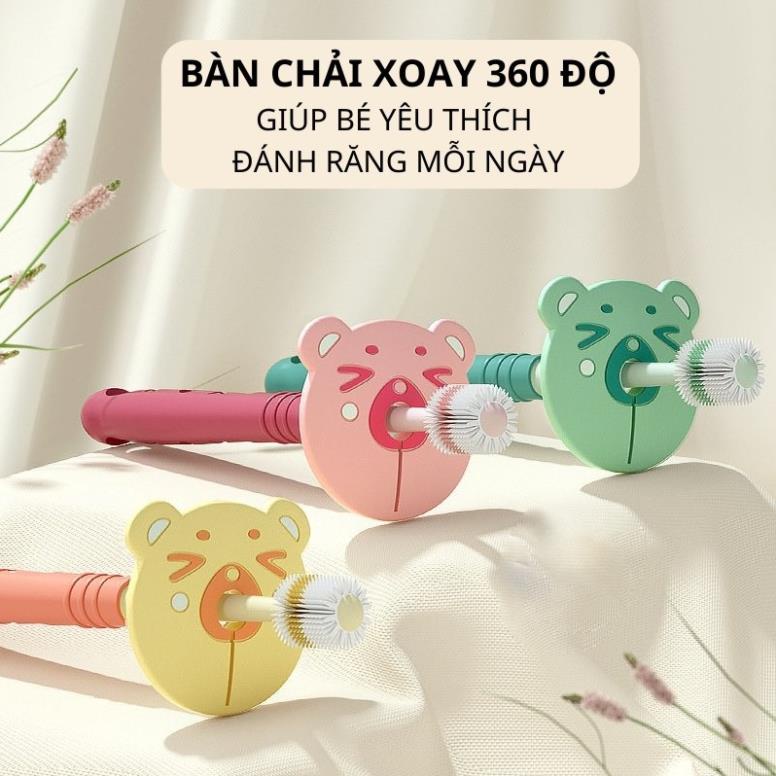 BÀN CHẢI ĐÁNH RĂNG XOAY 360 ĐỘ SIÊU MỀM VÀ AN TOÀN CHO BÉ