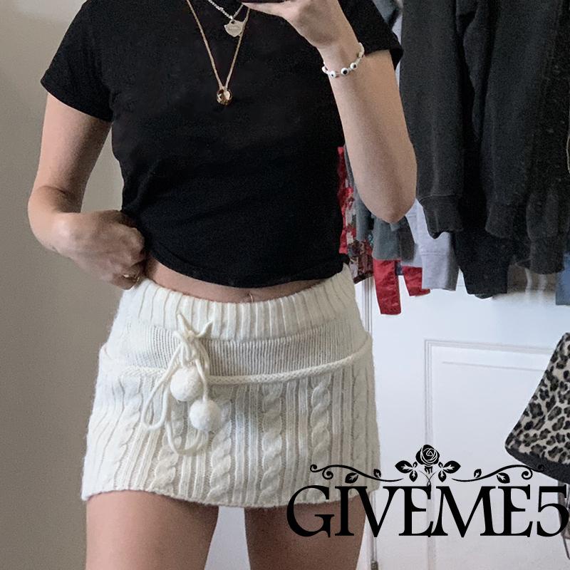 Chân váy lưng thấp thiết kế dây rút thời trang cho nữ