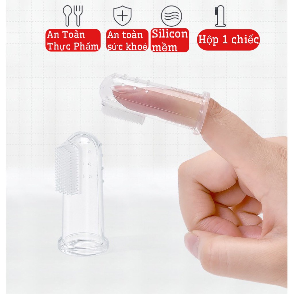 Bàn chải nướu răng Silicone luồn ngón tay, vệ sinh răng cho bé Softtana Chính hãng - Trung Đông Pharmacy