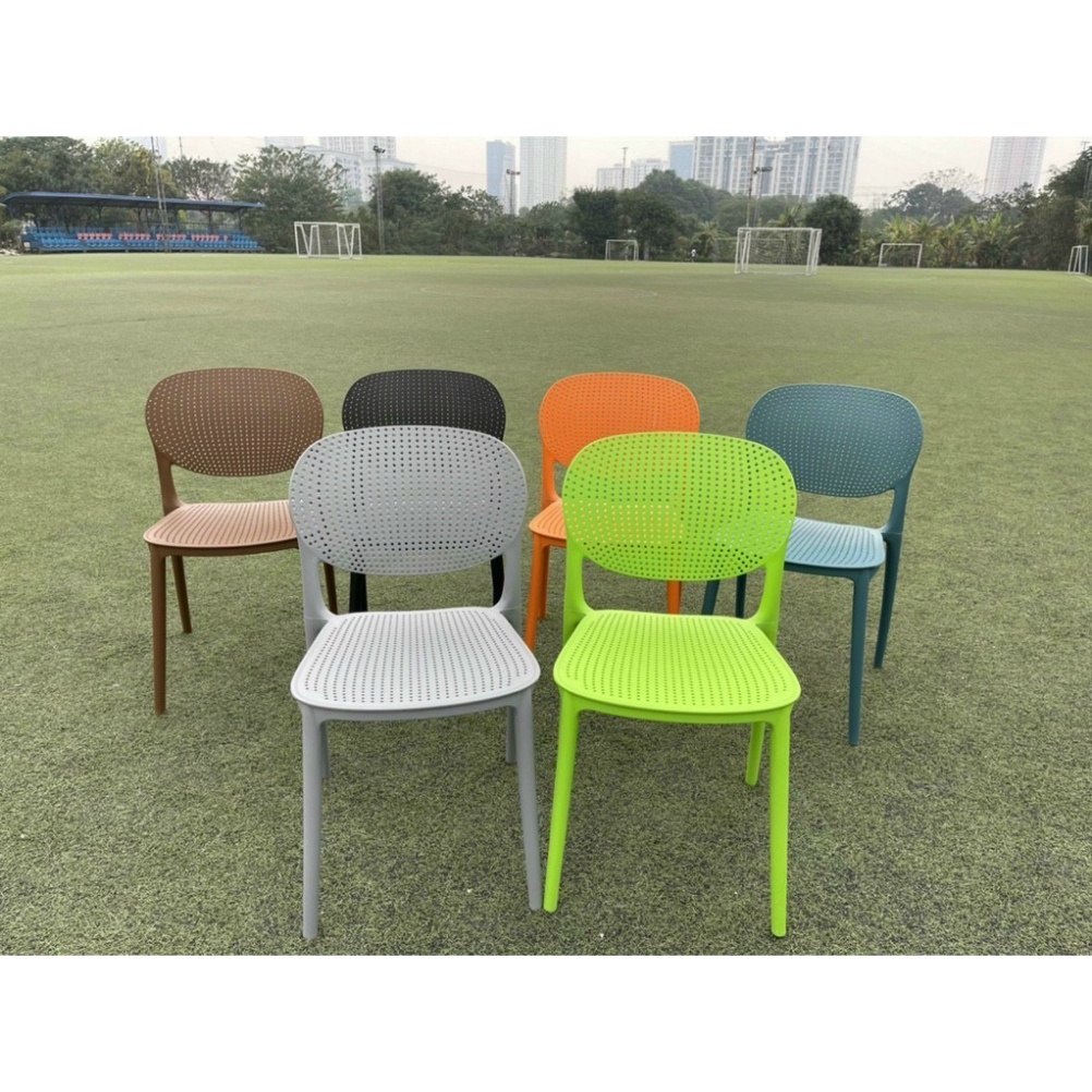 Ghế nhựa cafe văn phòng bàn ăn cao cấp đúc nguyên khối tựa lưng cao xếp chồng tiện dụng - Kanta store