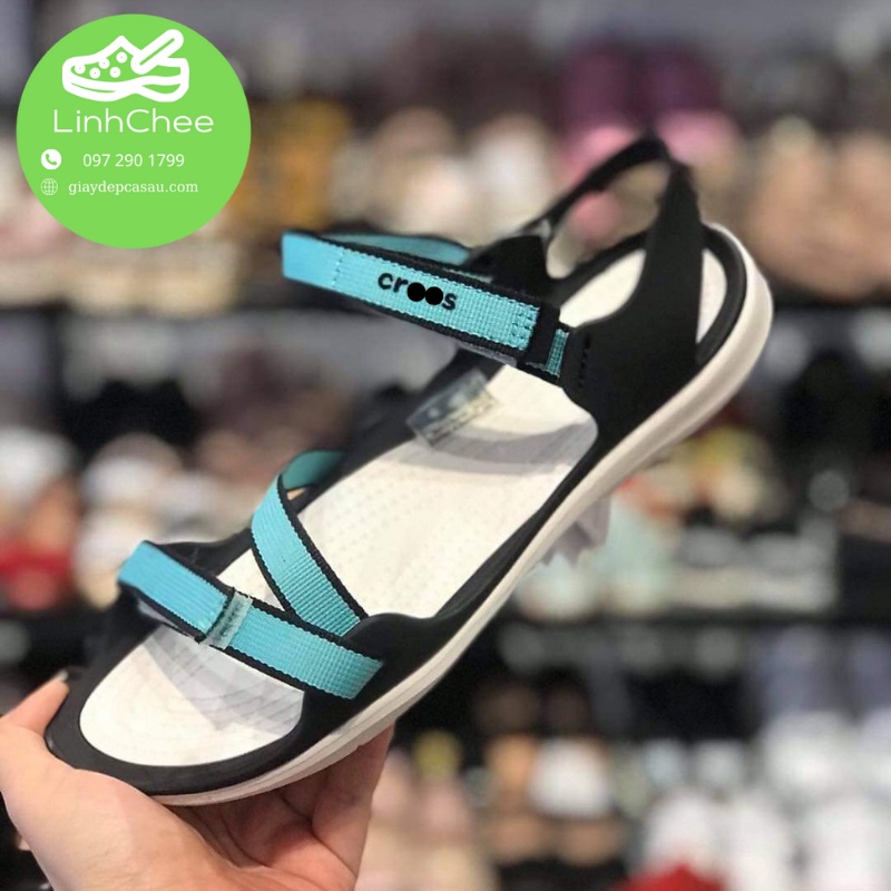 Sandal Cross Nữ Webing dành cho nữ êm, nhẹ, bám sàn Màu Ghi