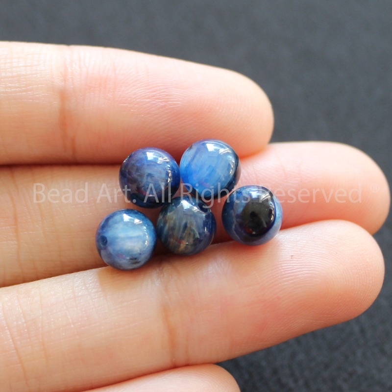 Đá Kyanite 6MM Xanh Dương Đậm, Mệnh Thuỷ, Mộc, Trang Sức Phối Vòng Tay Phong Thuỷ, Chuỗi Hạt S50 (2) - Bead Art