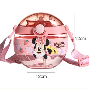 Bình Nước Bánh Donut Mickey Dễ Thương Cho Bé Có Quai Đeo