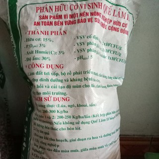 PHÂN HỮU CƠ VI SINH QUẾ LÂM 1kg