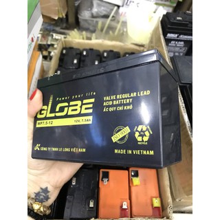 HOT-Ác quy chì khô GLOBE 12v 7,5A