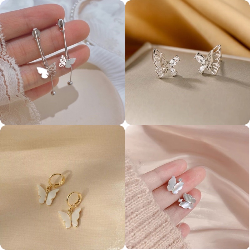 1 đôi bông tai bươm bướm nhiều mẫu xinh xắn