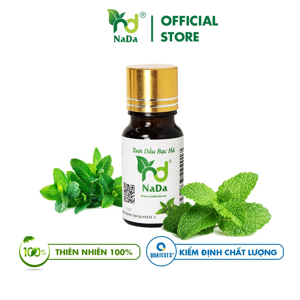 Tinh dầu bạc hà thiên nhiên NADA OILS 10ml khử mùi, đuổi muỗi | Kiểm định QT3 |