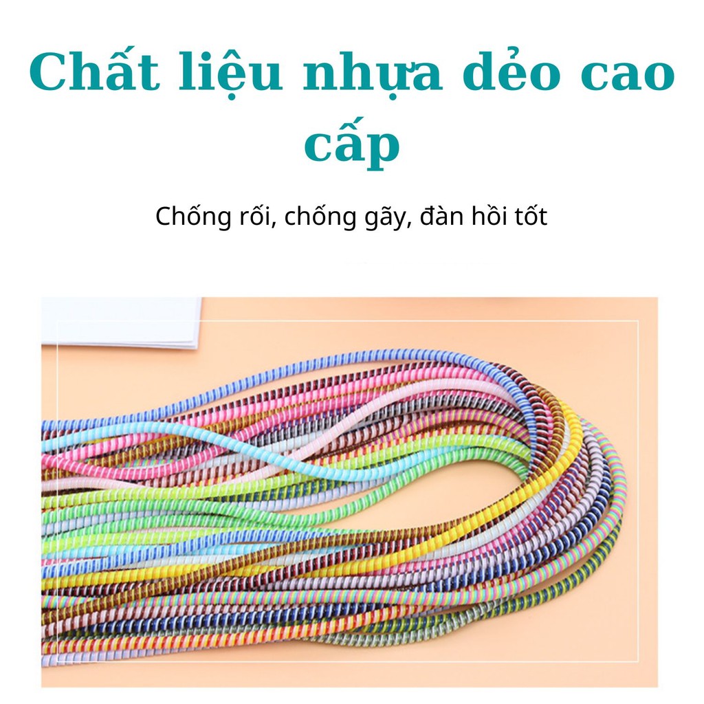 [ Được Chọn Màu ] Dây Quấn Cáp Sạc, Tai Nghe ( dây 3 màu , dài 1.4 mét ) - Loại Tốt - Min STORE