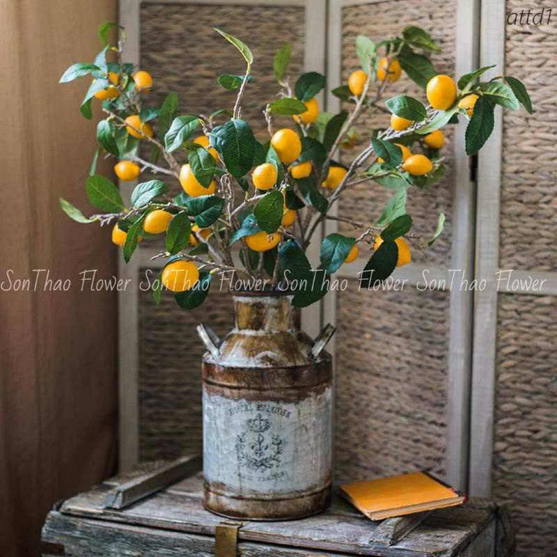 Cây Giả Cành Quả Chanh Trang Trí Decor Nhà Cửa Bền Đẹp Sang Trọng