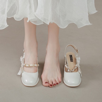 Giày cao gót công chúa đính nơ