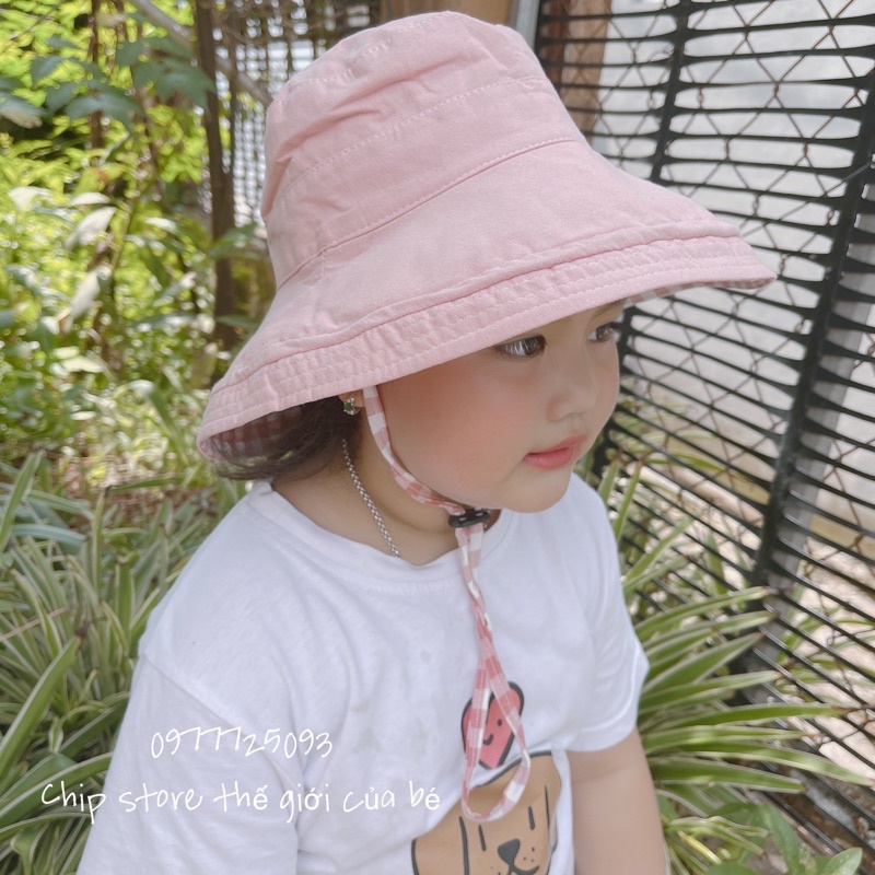 Mũ chống nắng ngoài trời vành rộng dành cho bé , mũ hai mặt phải cho bé ,nón cho bé 2-8 tuổi
