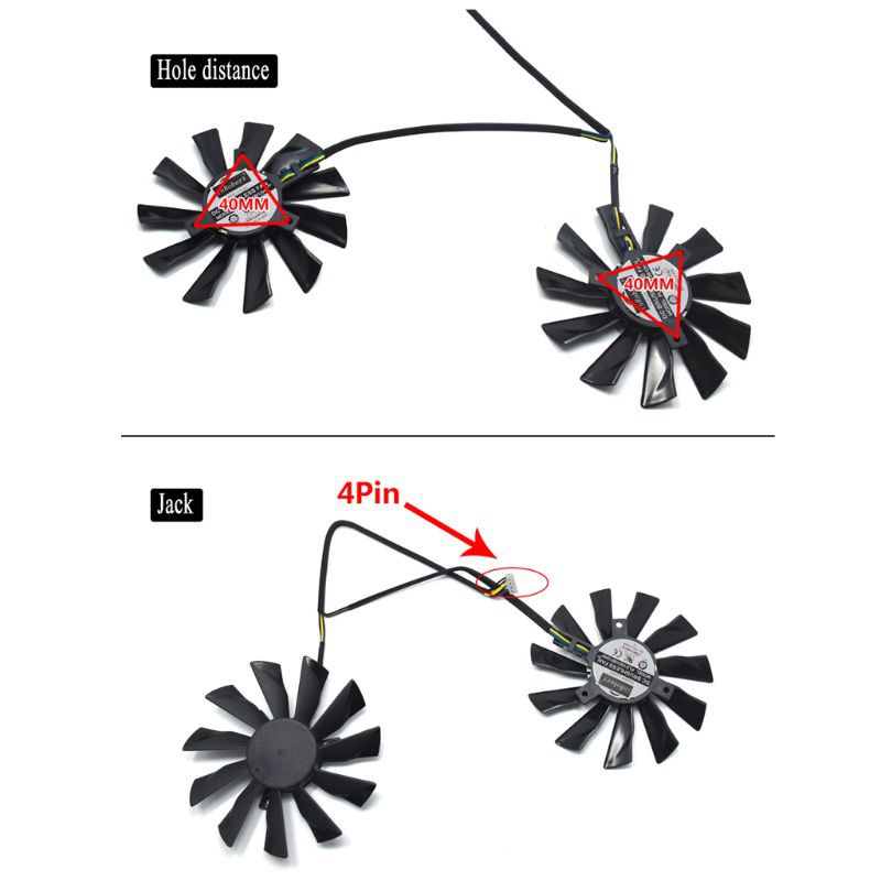 Quạt Tản Nhiệt Poop Pld10010b12h 95mm Gtx780ti 780 750ti 660 760 40mm 12v 0.40a 4pin Cho Msi R9 270x