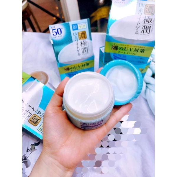 Kem Dưỡng Trắng Da Chống Nắng Hadalabo 7 in 1 UV White Gel SPF 50+ Nhật Bản Cấp Ẩm Thay Thế 7 Bước Trang Điểm